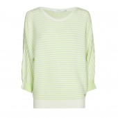 Xandres - GABONI 29026-03-5555 - Gestreepte groene pull met pofmouw