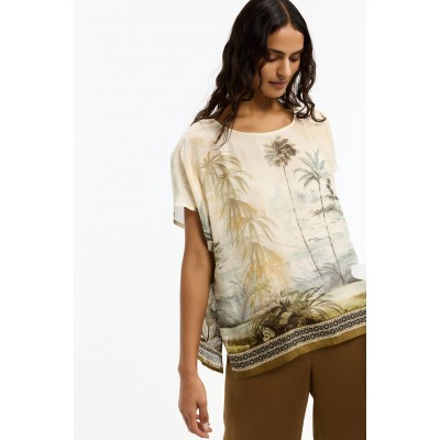 Xandres - HOLO 61625-01-0916 - Blouse met zomerse palmboom print Xandres - HOLO 61625-01-0916 - Blouse met zomerse palmboom print