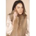 Yess - Bolero W24C401 beige bodywarmer met fake fur.